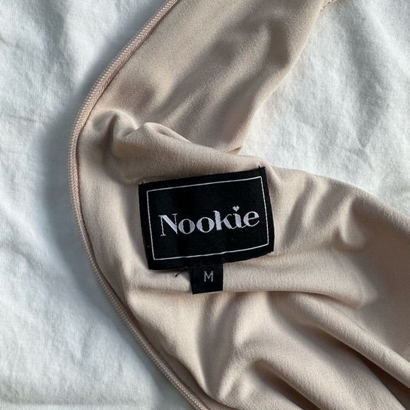 Nookie high neck blush colored dress with mesh inserts - Picture 7 of 8